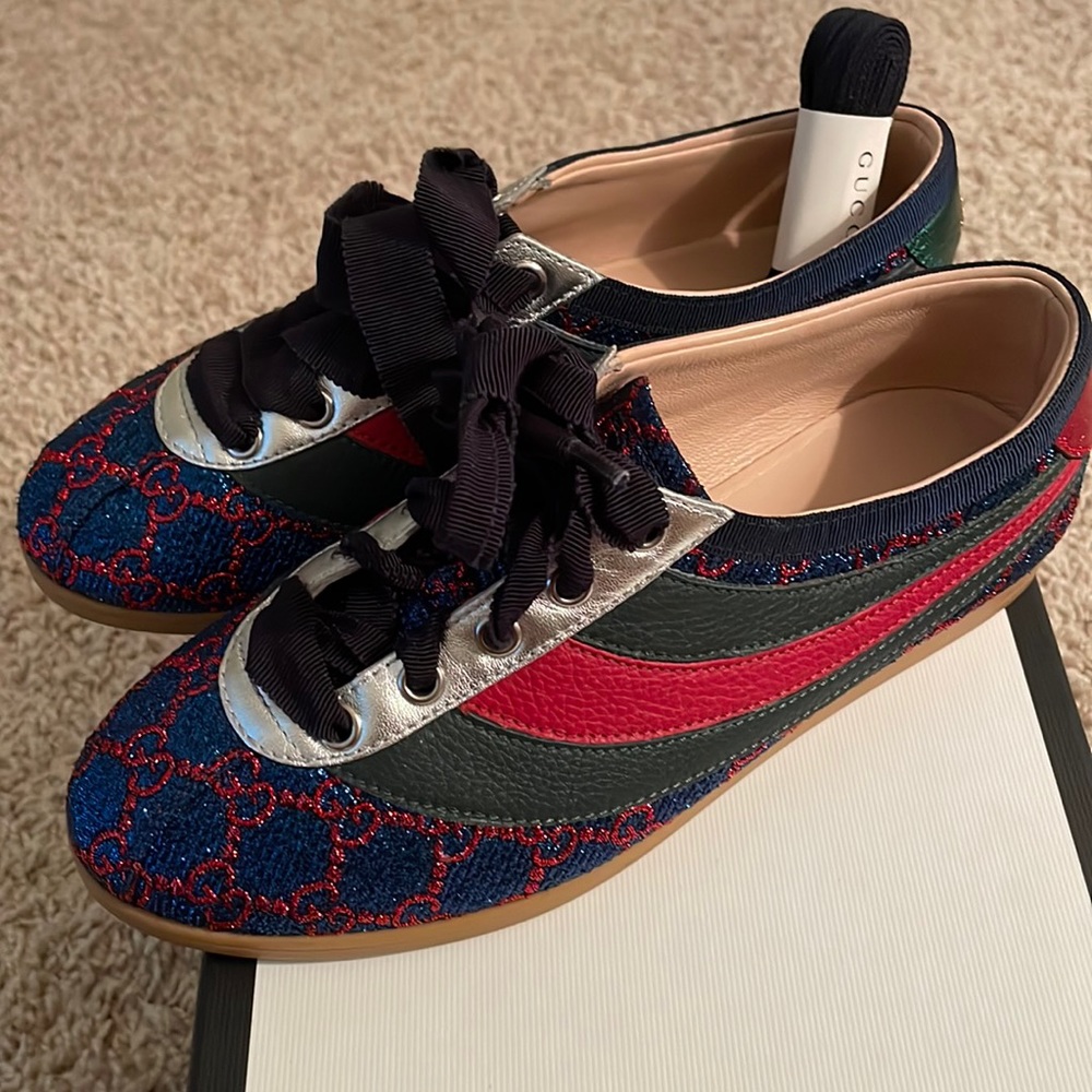 Gucci Falacer sneaker authentic — only worn 3 times. Awesome statement pieces!